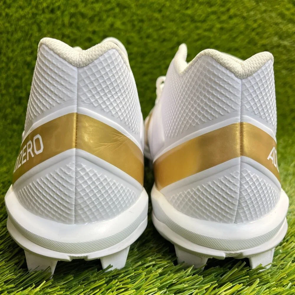 Adidas Adizero Impact.2 MD Mens Size 13 White Gold Running Football Cleats